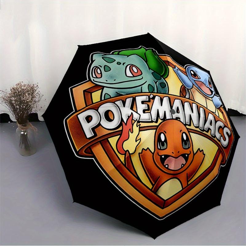 PokeManiacs Pokémon Automatic Open/Close Umbrella, Portable 3-Fold Compact Umbrella for Men & Women, Perfect Gift for Birthday, Christmas Id