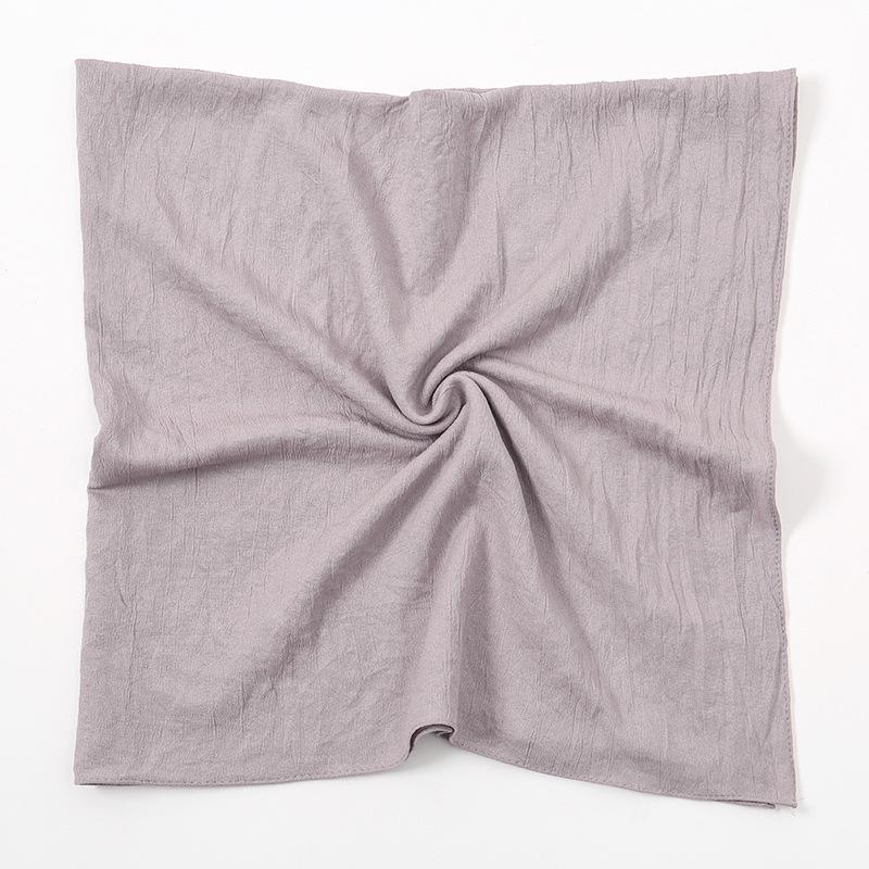 Однотонный мягкий дышащий полиэстеровый квадратный шарф - Женский европейский/американский головной платок, Повседневный солнцезащитный декоративный шелковый шарф