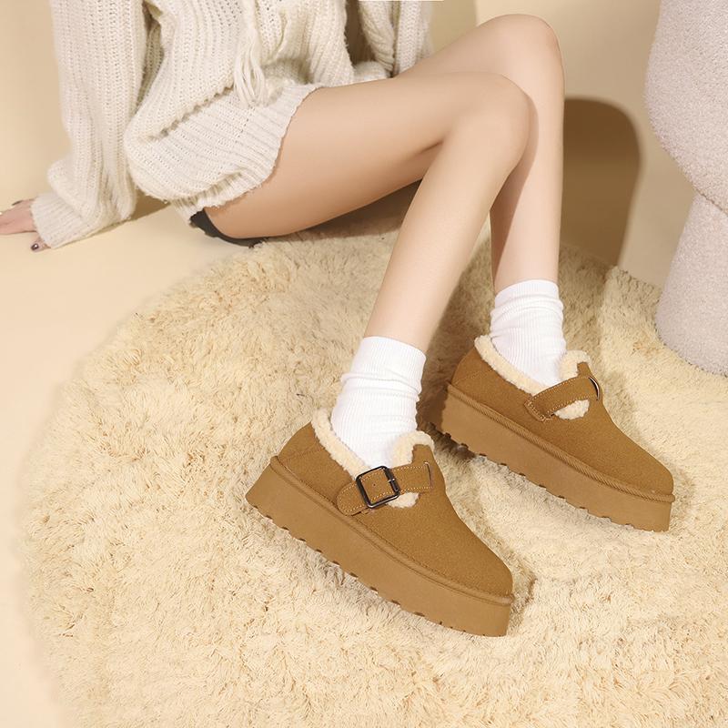 Зимние, анти-холодные, ретро, удобные, теплые, замшевые, ленивые, повседневные, короткие, нескользящие, на толстой подошве, теплые, фирменные женские ботинки