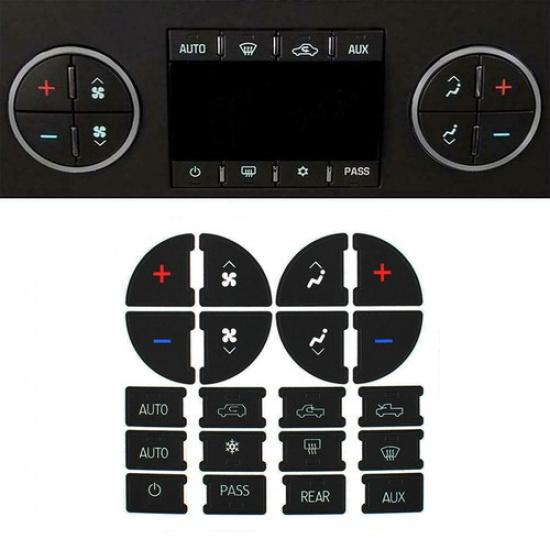 Dash & Radio Button Repair Decal Stickers Car Climate A/C Control Audio Knobs X2