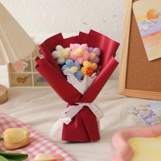 Привлекательный искусственный букет цветов, атмосфера, реалистичный яркий цвет, создание красочного букета цветов, сотканного вручную, на день Святого Валентина