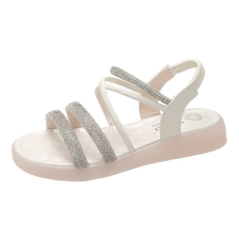 Тапочки Fairy Wind Cool 2025 весна-лето новые милые женские туфли корейская версия со стразами и сандалиями