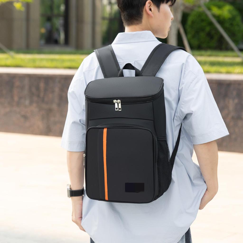 Men's Double Shoulder Casual Backpack - High-End, Insulated, Large Capacity, Lightweight, Thickened, Water-Repellent Travel and Picnic Bag