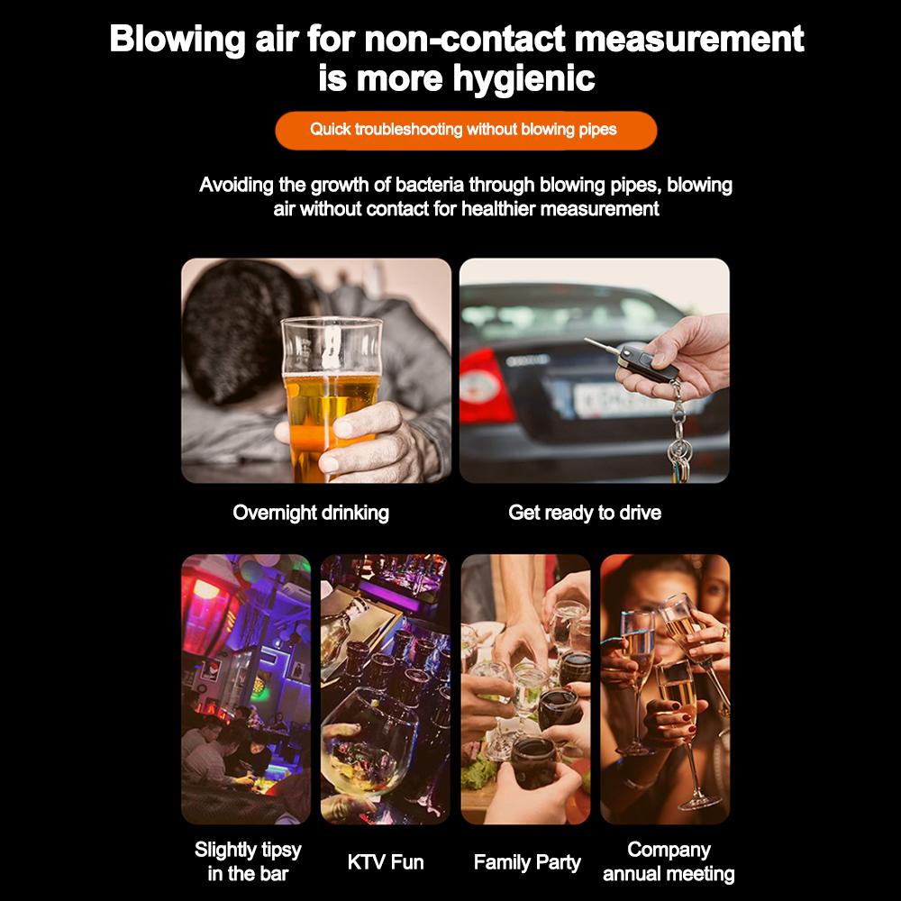 Portable Non-Contact Alcohol Tester with LED Display Alcoholmeter Alcohol Detector Breathalyzer Vehicle Diagnostic Tool Drunk Driving Prevent