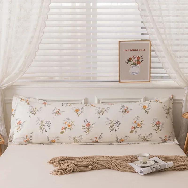 Новая удобная длинная наволочка из мягкого хлопка, двойные длинные наволочки с принтами и однотонными цветами для украшения дома 120/150/180 см, 1 шт.