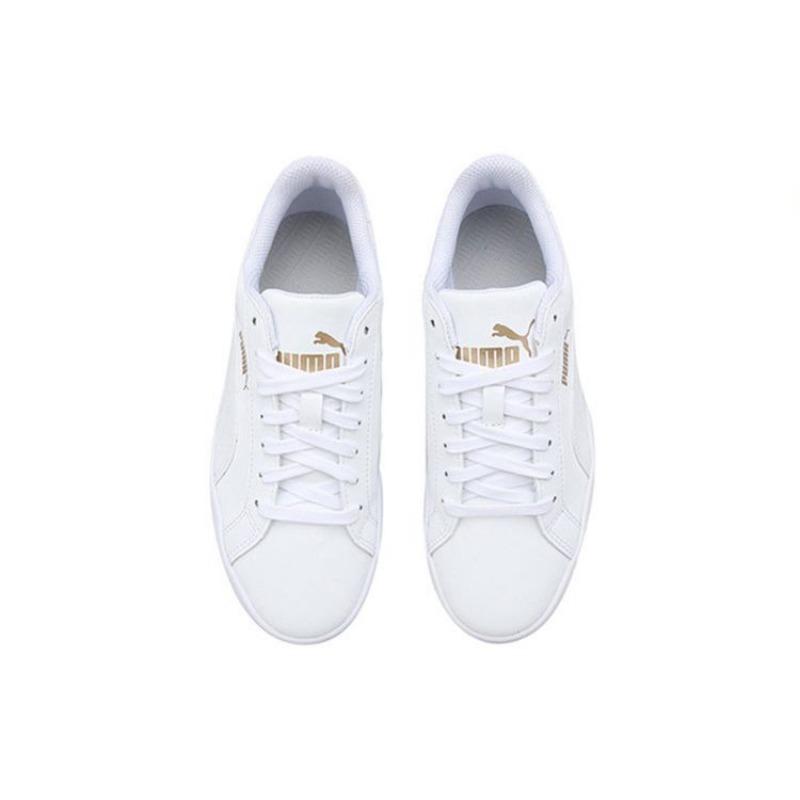 PUMA Smash Classic Unisex Casual Lightweight Low Top Skate Shoes White Gold 359622-16