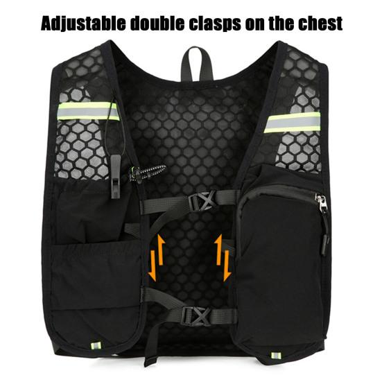 Гидратационный рюкзак Многокарманный рюкзак для воды с гидратационным пузырем Светоотражающая полоса Гидратационный рюкзак для пеших походов, бега, велоспорта