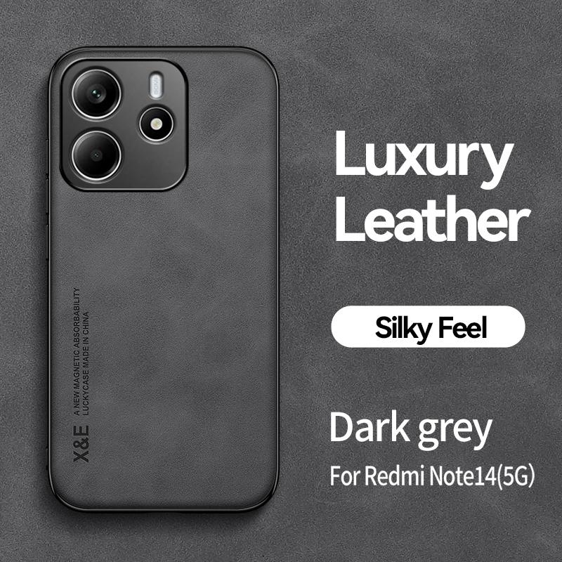 KEYSION Роскошный ретро чехол из ПУ кожи для Redmi Note 14 4G 14 Pro 5G Силикон+ПК Ударопрочный чехол для телефона для Redmi Note 14 Pro+ 5G