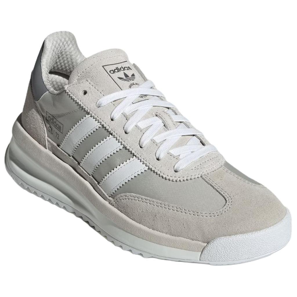 Adidas Originals Sl 72 Rtn Fabric Leather Versatile Comfortable Durable Low-Top Lifestyle Casual Shoes Unisex Casual Shoes Light-Gray JR8765