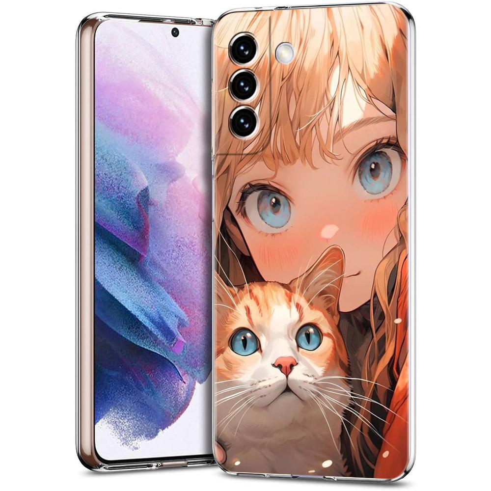 Мультяшный Забавный Парень Девушка Пара Чехол для Телефона Для Samsung Galaxy S24 Ultra S23 FE S22 S20 S21 5G S10 S9 Plus S10E S8 Мягкий Прозрачный Чехол