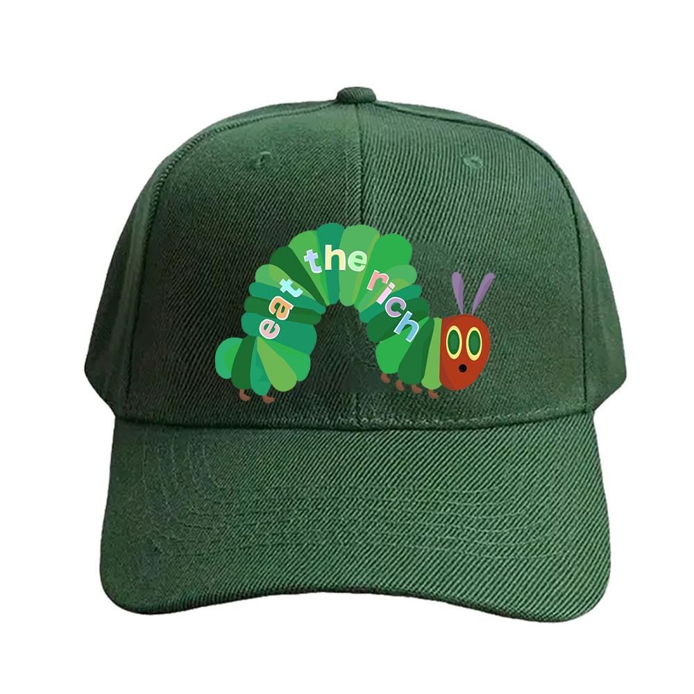 Eat The Rich Hungry Caterpillar Cap summer woman Man Adult Hat Fashion Casual Adjustable Printed Baseball Caps Trucker Cap