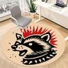 1pc Raccoon Punk Office Round Area Rug,  Mat Suitable For Office, Under Office Chairs Bedroom Living Room Home Decor, Room Deco