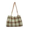 Woolen Plaid Underarm Bag for Women New Large Capacity Tote Bag Fashionable Commuter Retro One-shoulder Handbag