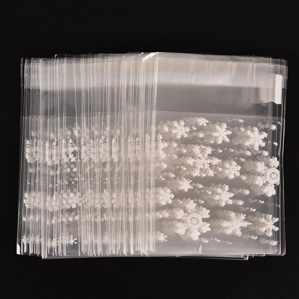 Plastic Wedding Favors Party Supplies Christmas Snowflake  Candy Bag Self-Adhesive Cookie Package