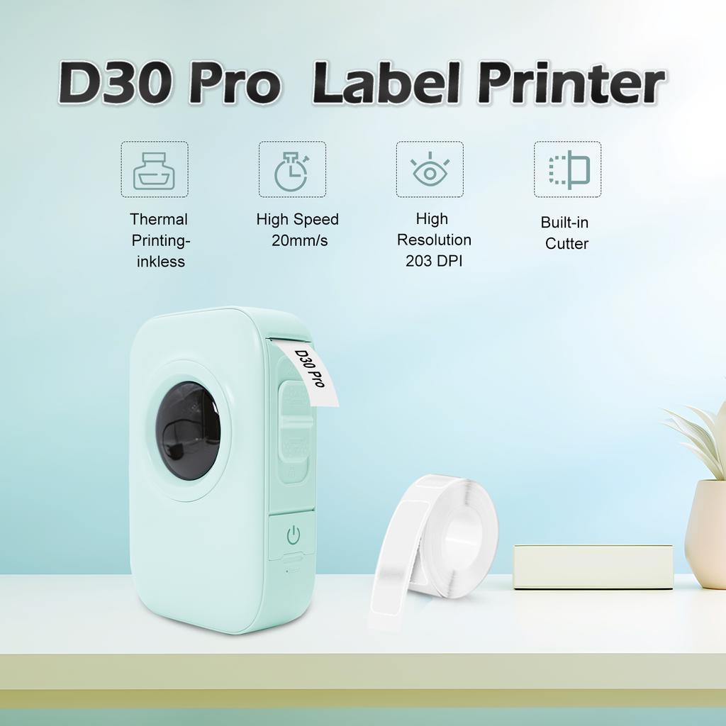 D30 PRO Принтер для этикеток Карманный смартфон Устройство для создания этикеток BT Беспроводная термопечать Поддержка 203DPI