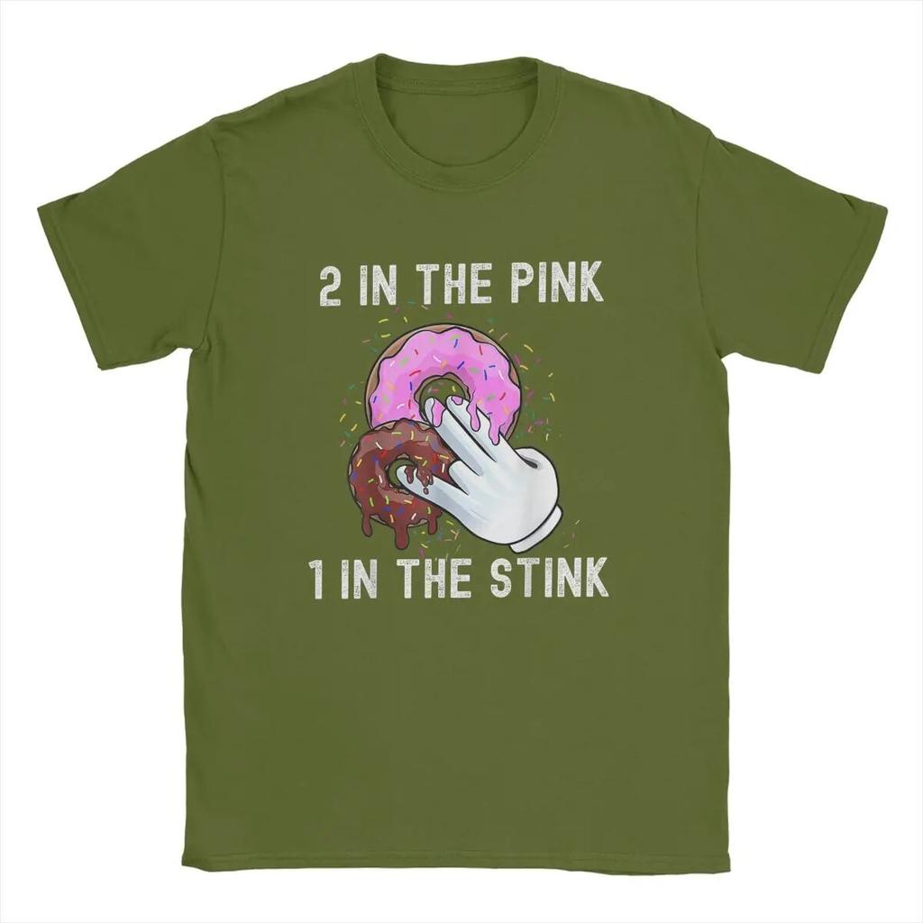 Футболки унисекс 2 In The Pink 1 In The Stink, пончик, грязный юмор для взрослых, шутки, забавная футболка из чистого хлопка, футболки с короткими рукавами и круглым вырезом