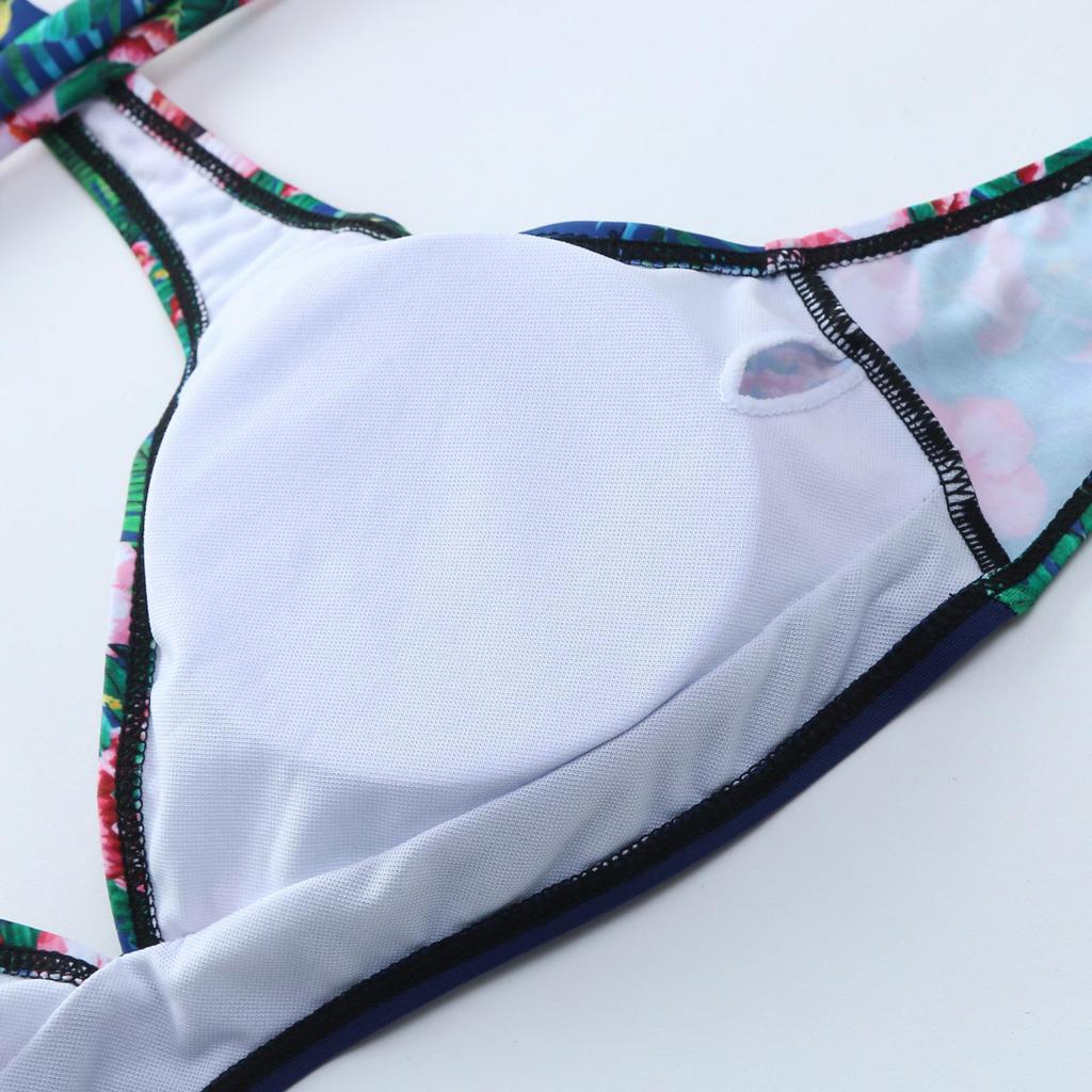 2022 European & American High-Waisted Tie-Up Cutout Backless Bikini