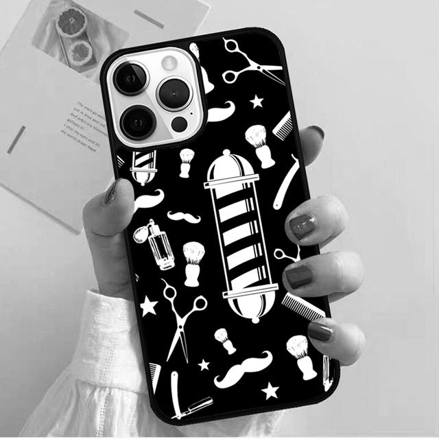 Ножницы парикмахера Щетка Переключатель Чехол для телефона для iPhone 17 Air 16 15 14 13 11 12 Pro Max Plus Корпус Coque