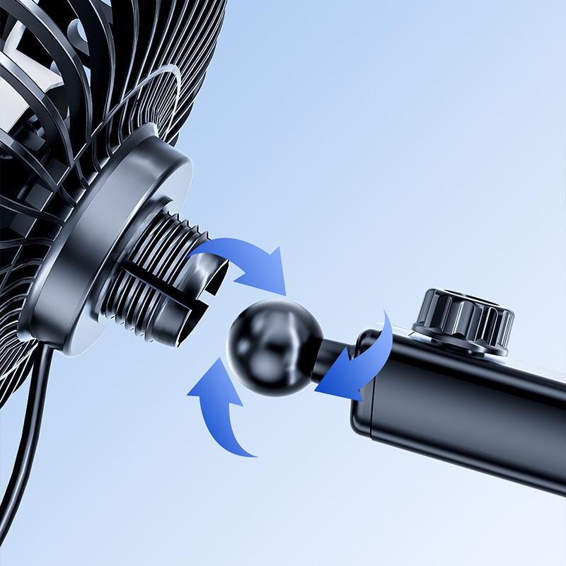 Автомобильный вентилятор 12В24В Маленький электрический вентилятор Большой грузовик Фургон Автомобильное охлаждение Вольт Автомобильный внутренний тип на присоске