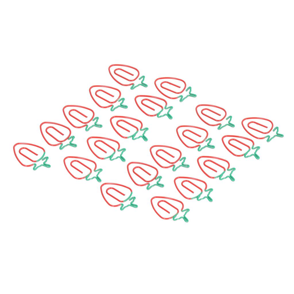 100 шт. Скрепки для бумаги «Клубника», Гальванизированный металл, Стиль «Клубника», Широкое применение, Милые скрепки для бумаги