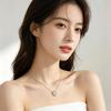 Blue Heart Pendant Necklace for Women, Versatile, Niche, Blue Hollow Creative Collarbone Chain