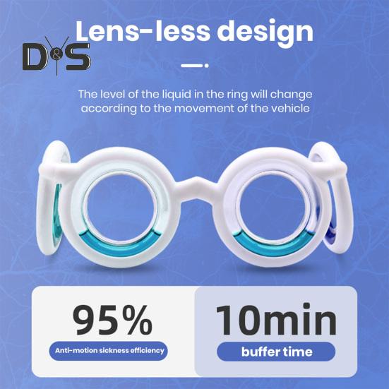 Motion Sickness Glasses Relieve Car Sickness Glasses Airsickness Seasickness Glasses No Lens Anti Nausea Vertigo Liquid Glasses for Adults or Kids