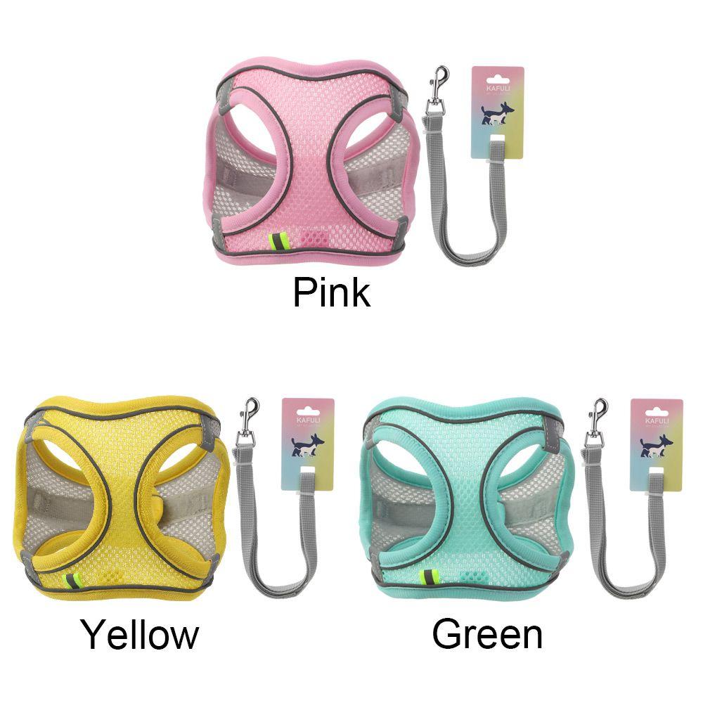 Удобный ошейник для чихуахуа, мопса, бульдога, нагрудный ремень, поводок для собаки, шлейка для питомца, светоотражающий