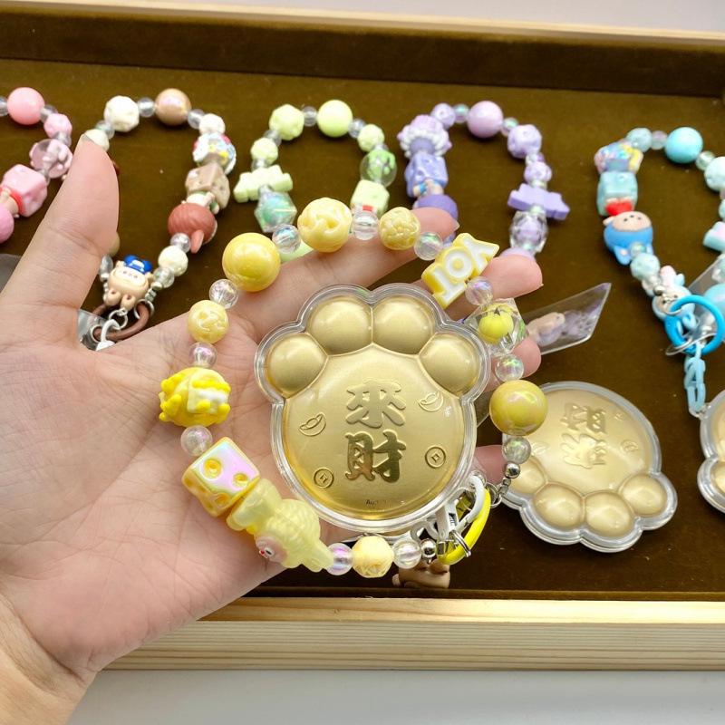 999 Pure Gold Lucky Cat Paw Phone Charm: Double-Sided Wealth-Attracting Omamori Cat Gift