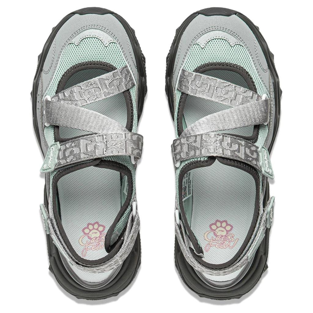 Li Ning Cat Paw Sandal Comfortable Versatile Fashion Non-Slip Breathable Wear-Resistant Creek Shoes Women Sandals Gray AGUV004-2