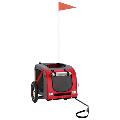 Bike Trailer for Dogs Red and Grey Oxford Fabric and Iron