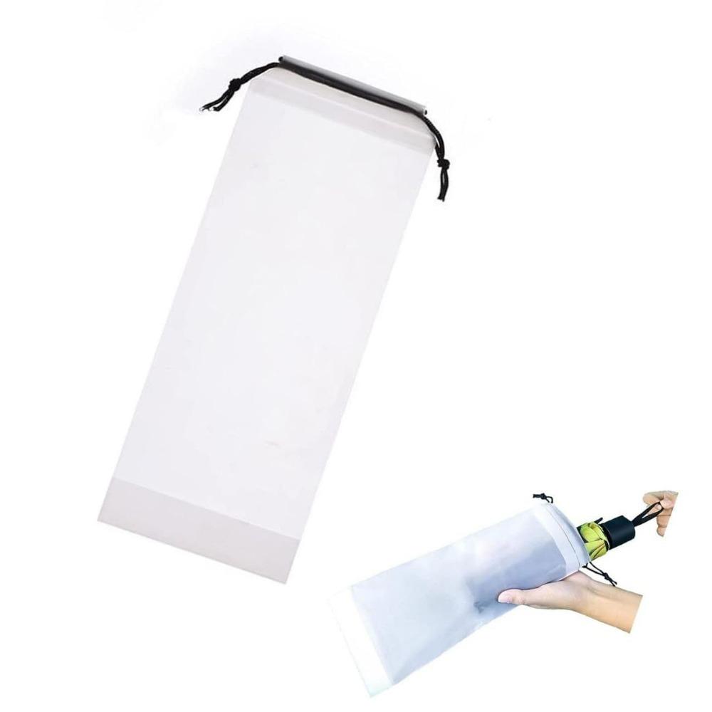 5 шт. Сумка для хранения зонта Водонепроницаемая Складная – Многоразовая, Полупрозрачная с кулиской, Чехол для мокрого зонта для путешествий