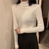 Turtleneck Pullovers Sweaters Women Autumn Winter Knitted Shirts Solid Color Long Sleeve Slim-fit Tight Jumper Tops