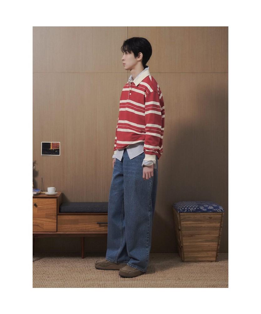 8SECONDS Striped Collar Shirt Red