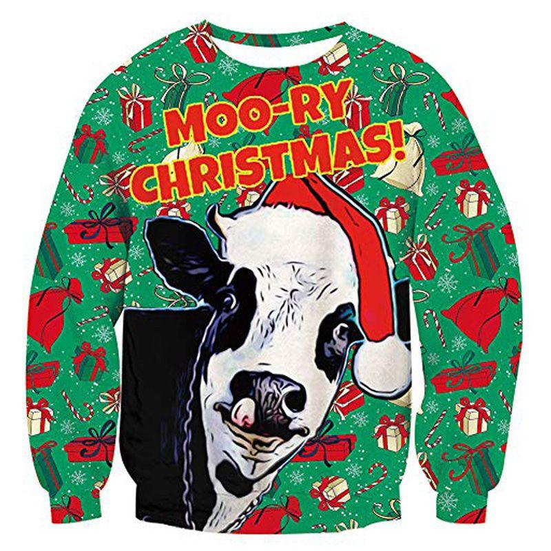 Роскошно мягкий женский рождественский свитер Санта Клаус Кот Собака Рождественский джемпер Топ