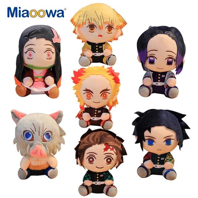 Мультяшные убийцы демонов, плюшевые игрушки Kawaii Kamado Tanjirou Agatsuma Zenitsu Kamado Nezuko, мягкая милая подушка