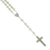 62KD 8mm Glow Rosary Necklace Jesus Christ for Cross Pendant Noctilucent Long Chain Catholicism Fashion Jewelry
