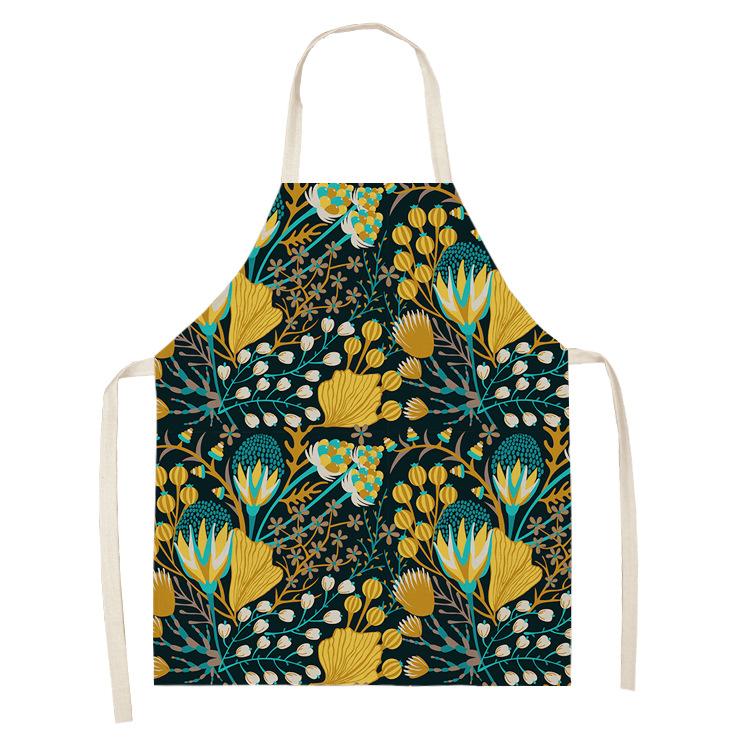 Ladies Kitchen Apron Linen Bib Home Cleaning Apron Waterproof Chef Baby Kitchen Apron