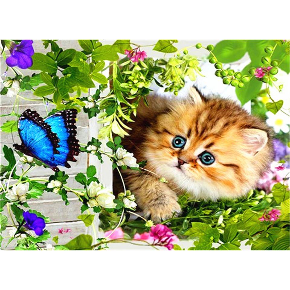 5D DIY алмазная живопись животное кошка собака набор для вышивки крестом полный круглый алмаз вышитая мозаика художественная картина украшение со стразами