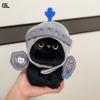 20cm Creative Bag Pendant Black Cat Knight Doll Keychain Cute Cartoon Small Cat Design Plush Animal Doll For Women Gifts