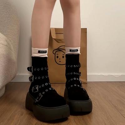 Осенне-зимние женские ботильоны на платформе с толстой подошвой, модные женские ботильоны для увеличения роста