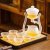 Frosted Glass Teapot Magnetic Drip Pot Heat-resistant Glass Teapot With Base Puerh Kettle Make Automatic Tea Cup