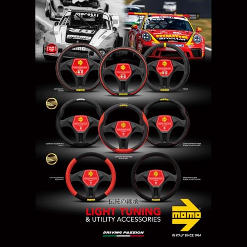 MOMO Comfort Microfiber Steering Wheel Cover, Italy, Milan, Size Small, Black with Black Stitching