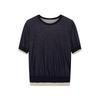 LESS 2025 Summer Round Neck Short Sleeve Sweater