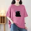 2024 Новые женские футболки с рисунком милые хлопковые футболки с коротким рукавом и принтом O-образным вырезом Kawaii Топы повседневные