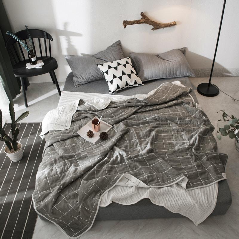 Новое шестислойное марлевое полотенце из чистого хлопка, пододеяльник, двойное одеяло с кондиционером, ежегодное хлопковое диванное полотенце, сезонное одеяло для обеденного перерыва