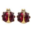 [R1538] - Gold Plated Earrings 'Ladybugs' Red Gold - 6x6 Mm