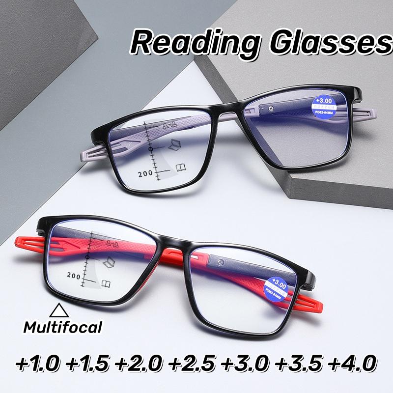 Винтажные мультифокальные очки для чтения TR90 для женщин и мужчин, блокирующие синий свет, защитные очки для глаз, сверхлегкие очки унисекс