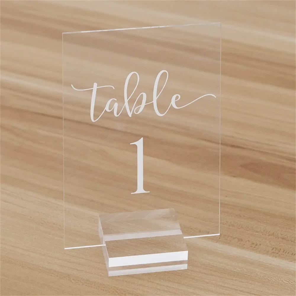 Clear Place Card Holder DIY Display Stand Table Number Stands Commemorative Decoration