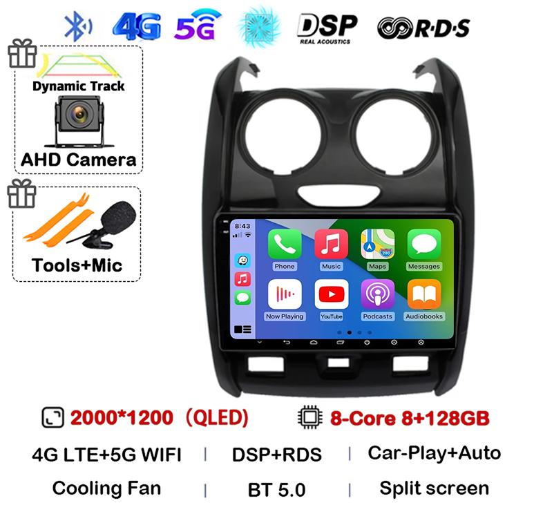Android 14 Carplay Auto WIFI+4G для Renault Duster 2015 2016 2017 2018 2019 2020 Автомобильный радиоприемник GPS стерео мультимедийный плеер 2din DSP