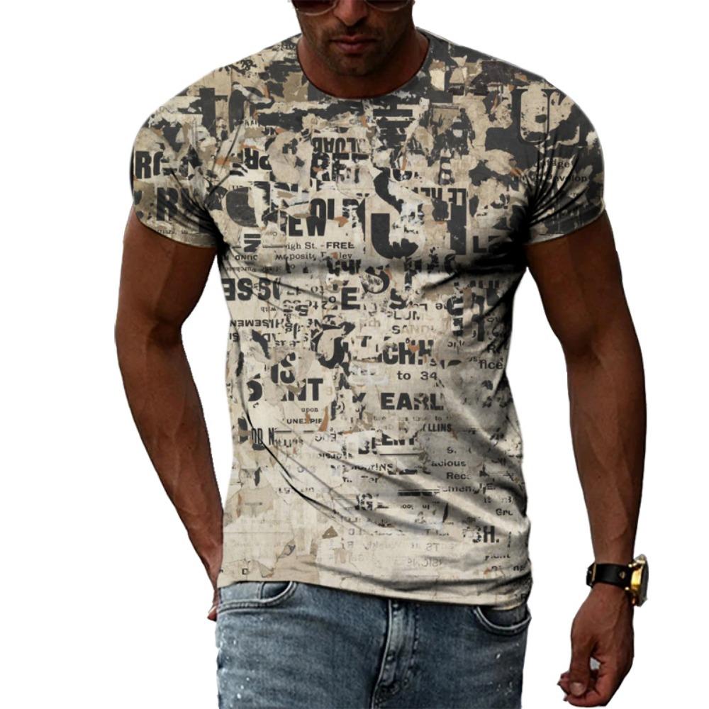 Летние мужские модные индивидуальные граффити футболки хип-хоп тренд harajuku повседневный стиль футболки с короткими рукавами с 3D принтом топы